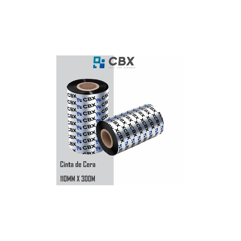 Ribbon Cera Negro CBX 110mm x 300mts Core 1" para Impresoras Térmicas