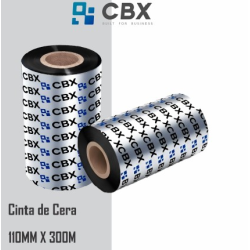 Ribbon Cera Negro CBX 110mm x 300mts Core 1" para Impresoras Térmicas
