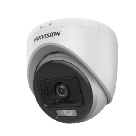 Cámara Análoga Domo 1080P ColorVu Hikvision DS-2CE70DF0T-LPFS 2.8mm con Micrófono