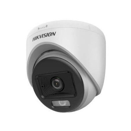 CAMARA ANALOGA DOMO AUDIO TURRET 5MP COLORVU SMART HYBRID LIGHT IR 20M 2.8MM C/AUDIO HK-DS2CE70KF0T-LPFS