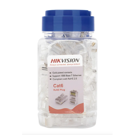 CONECTOR RJ45 CAT6 HIKVISION HK-DS-1M6UA-15U/100PCS X 100 UNIDADES