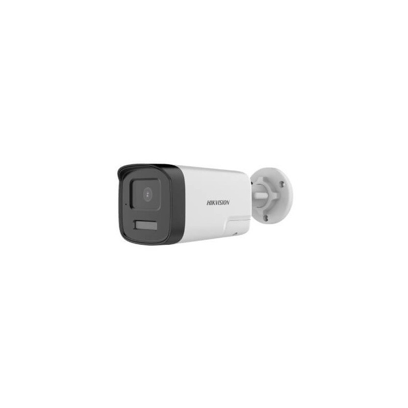 CÁMARA ANÁLOGA TUBO 2MP SMART HYBRID LIGHT IR 40M LENTE 2.8MM CON AUDIO BIDIRECCIONAL Y SIRENA HIKVISION HK-DS2CE17D0T-LXTS.