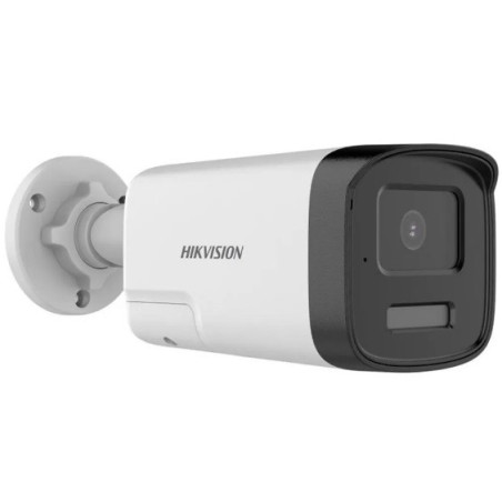 CÁMARA ANÁLOGA TUBO 2MP SMART HYBRID LIGHT IR 40M LENTE 2.8MM CON AUDIO BIDIRECCIONAL Y SIRENA HIKVISION HK-DS2CE17D0T-LXTS.
