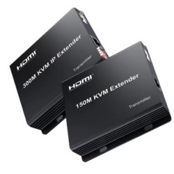 EXTENDER KVM SOBRE IP 300M Qkens SFX187 USB IP 150M HDMI RJ45 CAT6 Transmisor y Receptor con Soporte para Teclado y Ratón