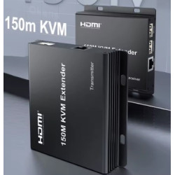 EXTENDER KVM SOBRE IP 300M Qkens SFX187 USB IP 150M HDMI RJ45 CAT6 Transmisor y Receptor con Soporte para Teclado y Ratón