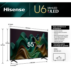 Televisor Smart TV Hisense 55” 4K Google TV