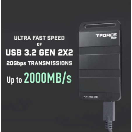 Disco Duro Externo SSD TeamGroup T-Force M200 1TB USB 3.2 Gen 2x2 Tipo-C