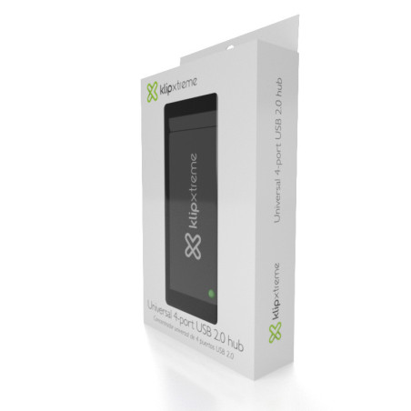 USB Hub 4 Puertos USB 2.0 Klip Xtreme KUH-400B Negro