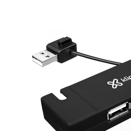 USB Hub 4 Puertos USB 2.0 Klip Xtreme KUH-400B Negro