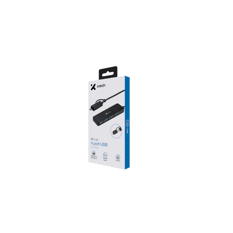 USB Hub 4 Puertos USB 3.0 Xtech XTC-390 5Gbps